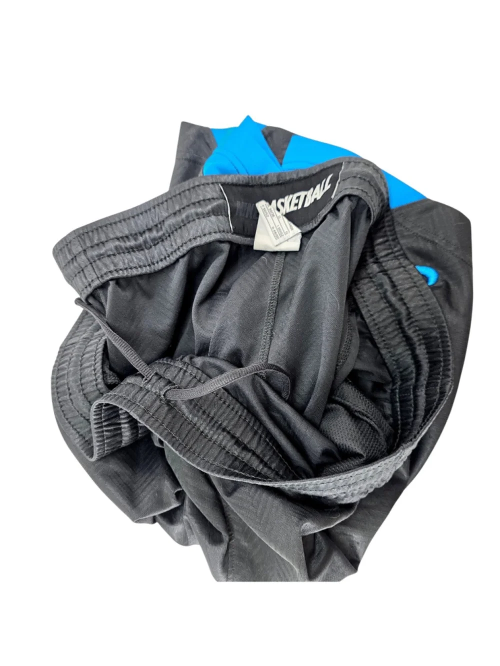 Nike Basketball Dazzle Shorts Gray Blue Men's Large Pockets Athletic 402288-060